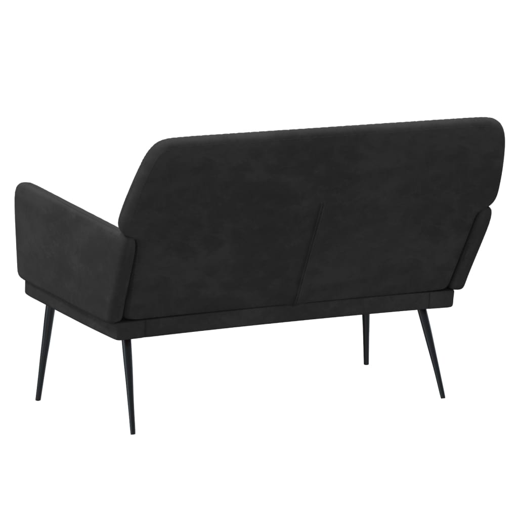 Bench, black, 108x79x79cm, velvet