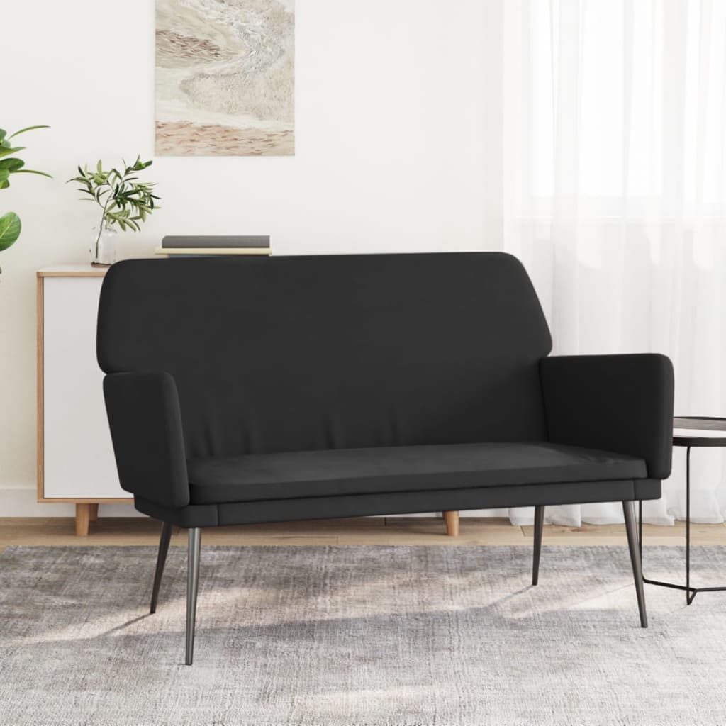 Bench, black, 108x79x79cm, velvet