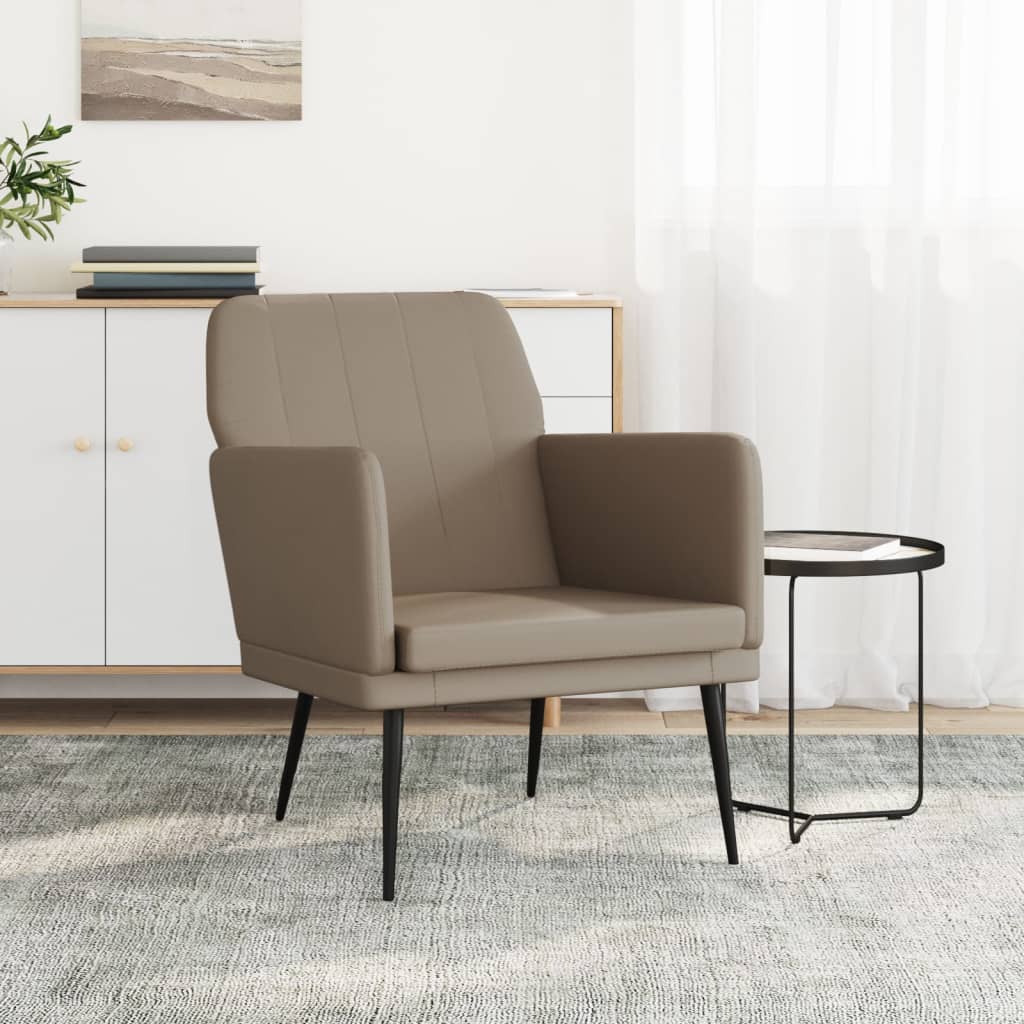 Armchair, cappuccino, 61x78x80cm, artificial leather