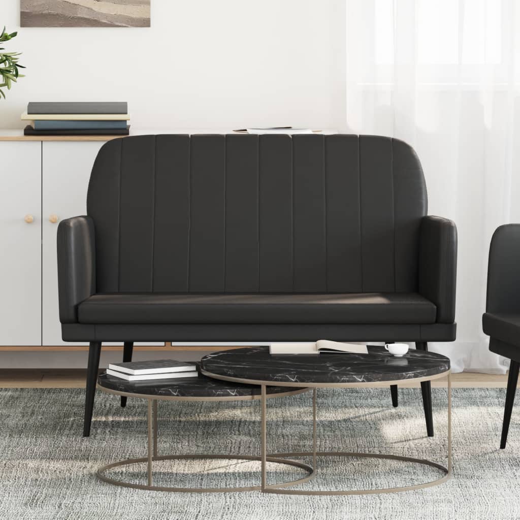 Bench, black, 107x80x81cm, artificial leather