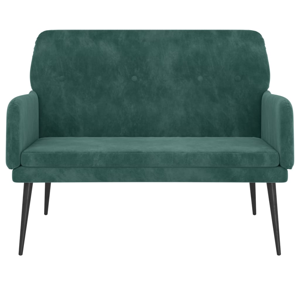 Bench, dark green, 108x79x79cm, velvet