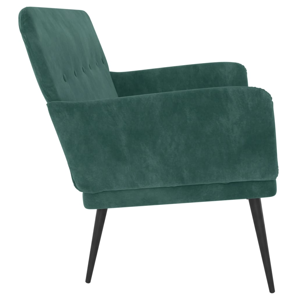 Bench, dark green, 108x79x79cm, velvet