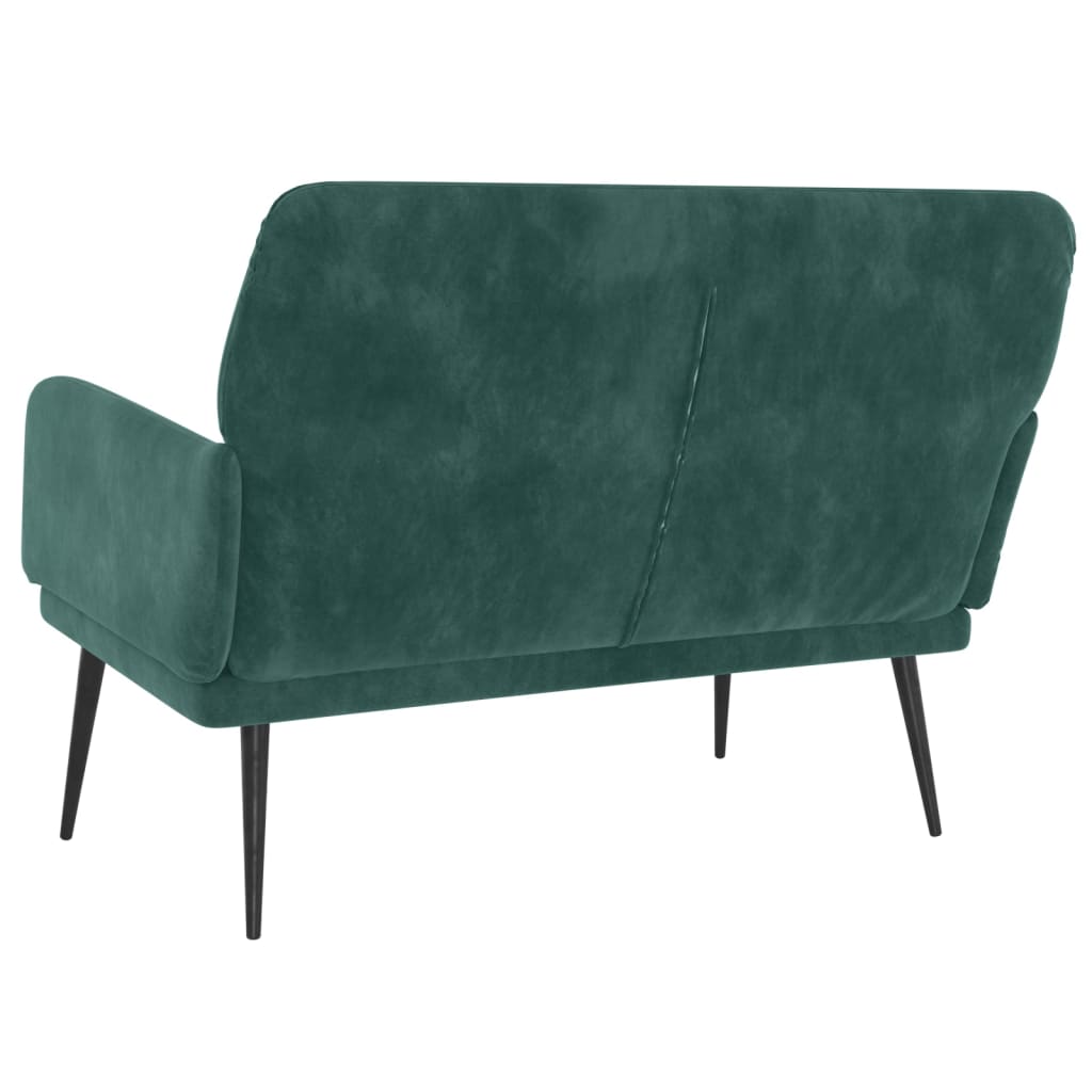 Bench, dark green, 108x79x79cm, velvet