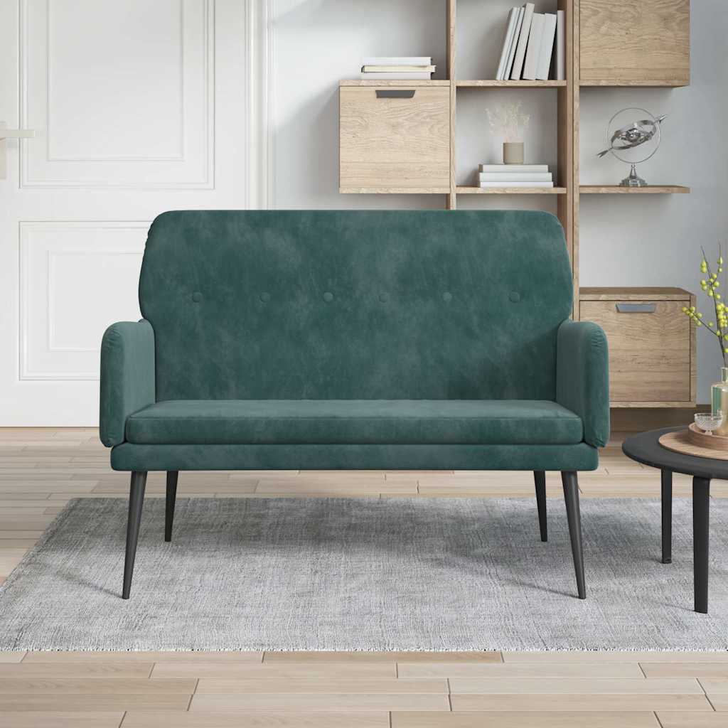 Bench, dark green, 108x79x79cm, velvet