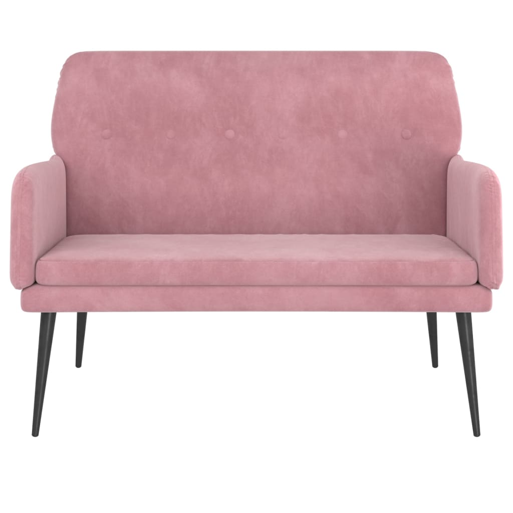Bench, pink, 108x79x79cm, velvet