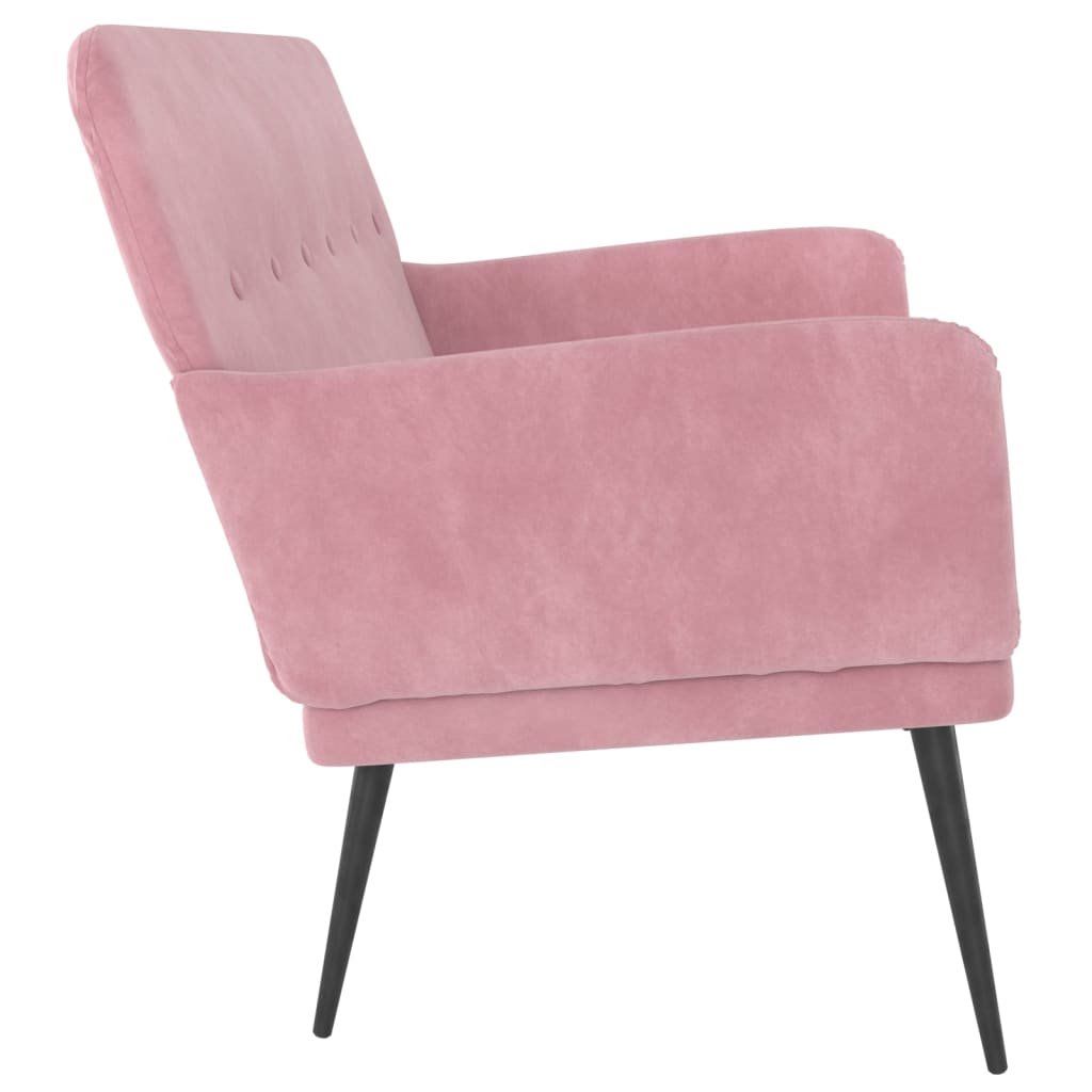 Bench, pink, 108x79x79cm, velvet