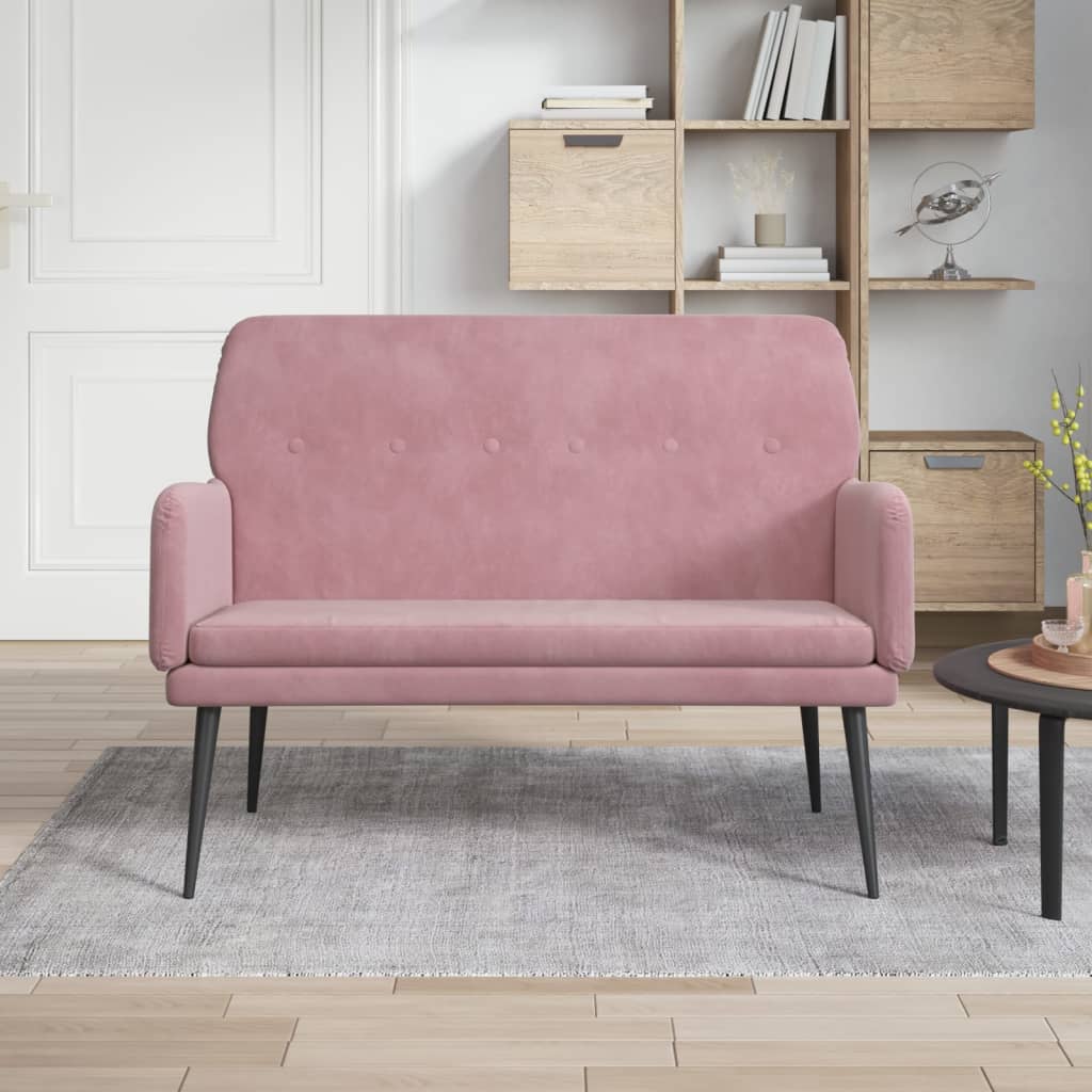 Bench, pink, 108x79x79cm, velvet