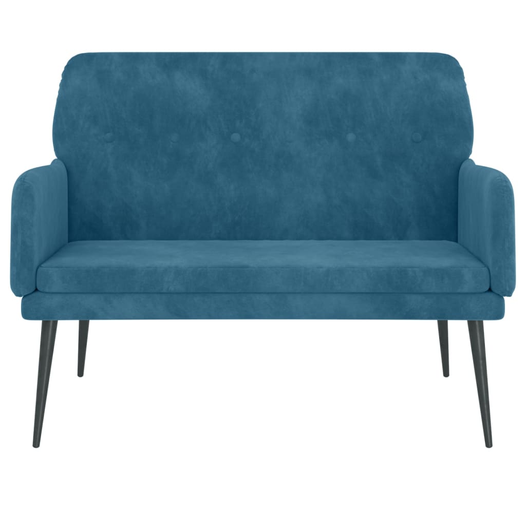 Bench, blue, 108x79x79cm, velvet