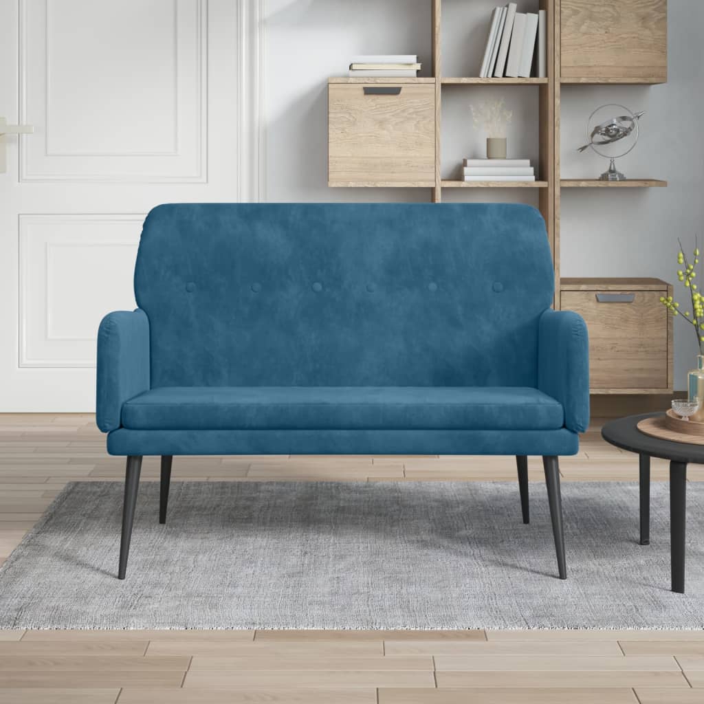 Bench, blue, 108x79x79cm, velvet