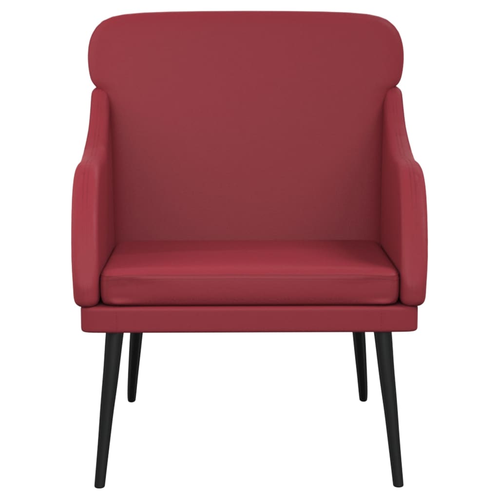 Armchair, red wine color, 63x76x80cm, artificial leather