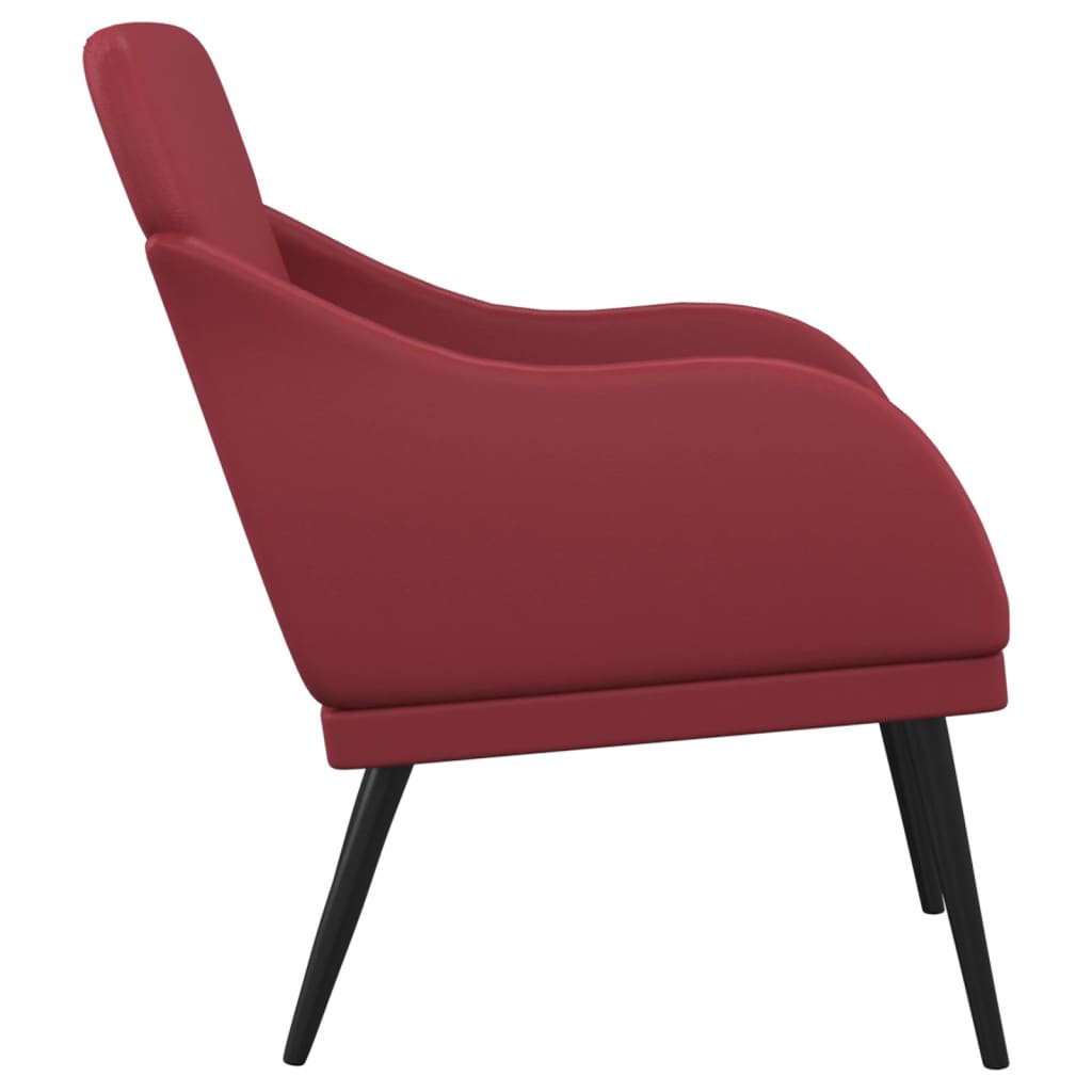 Armchair, red wine color, 63x76x80cm, artificial leather