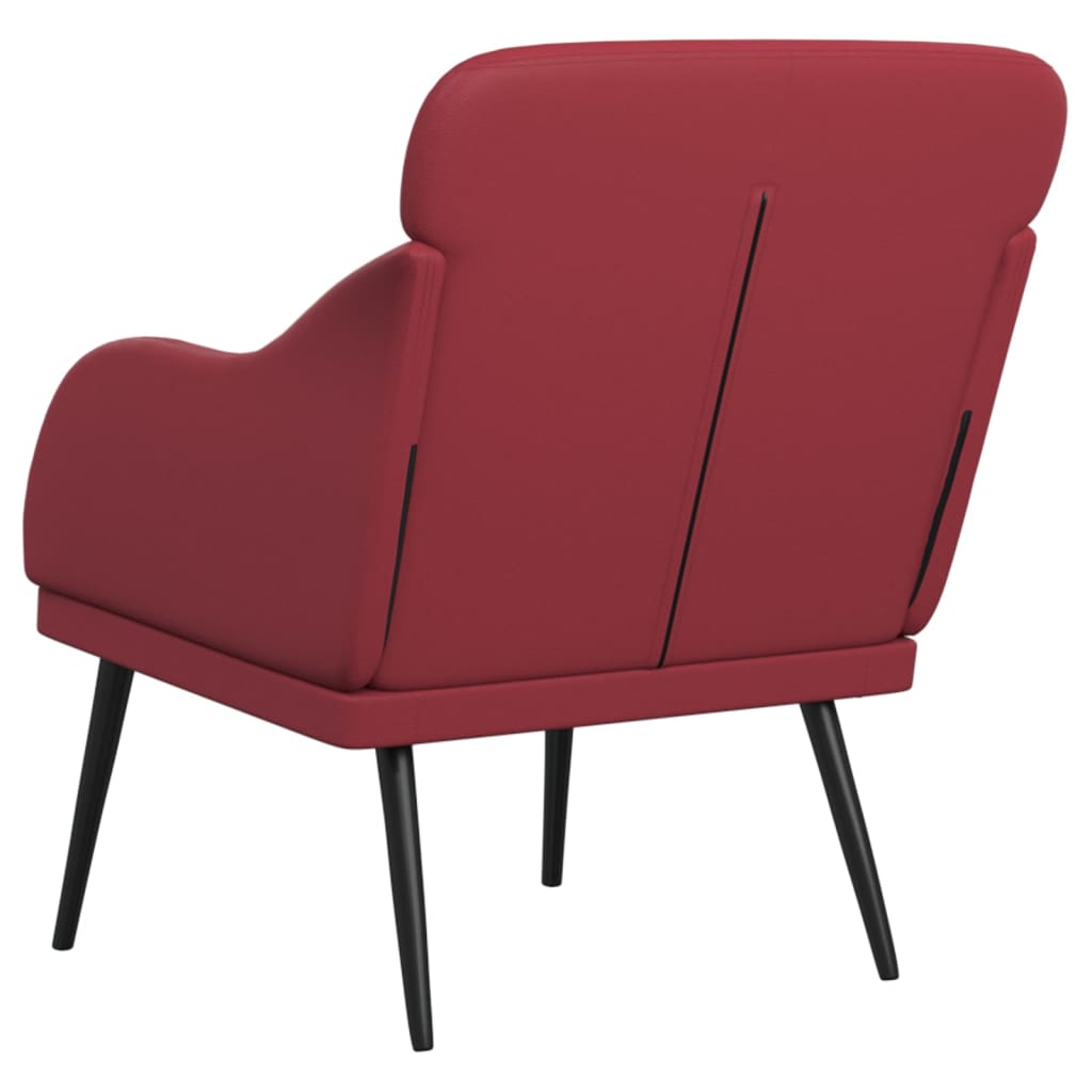 Armchair, red wine color, 63x76x80cm, artificial leather