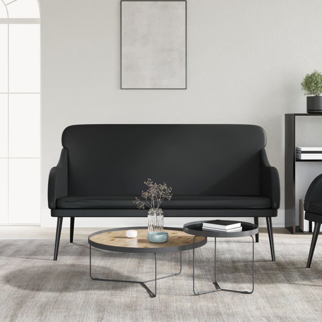 Sols, melns, 110x76x80cm, mākslīgā āda