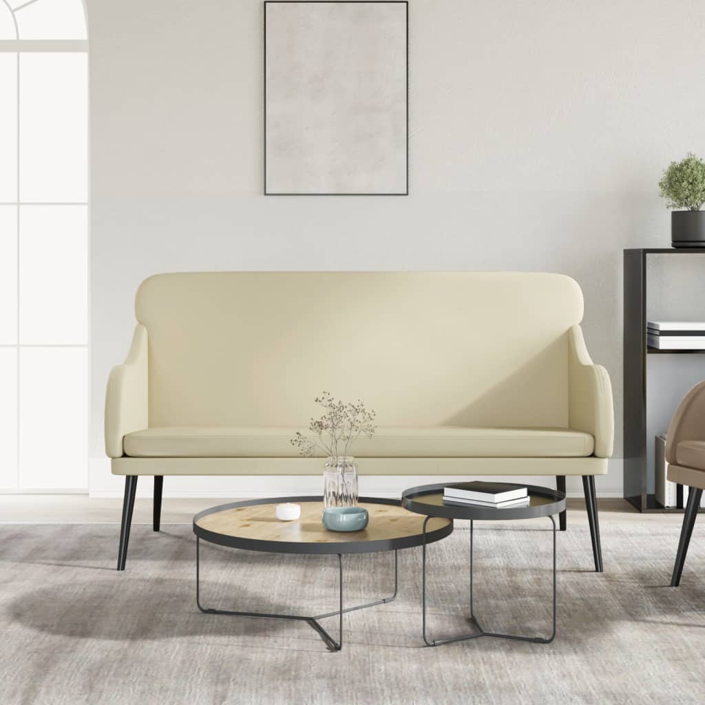 Bench, cream, 110x76x80cm, faux leather