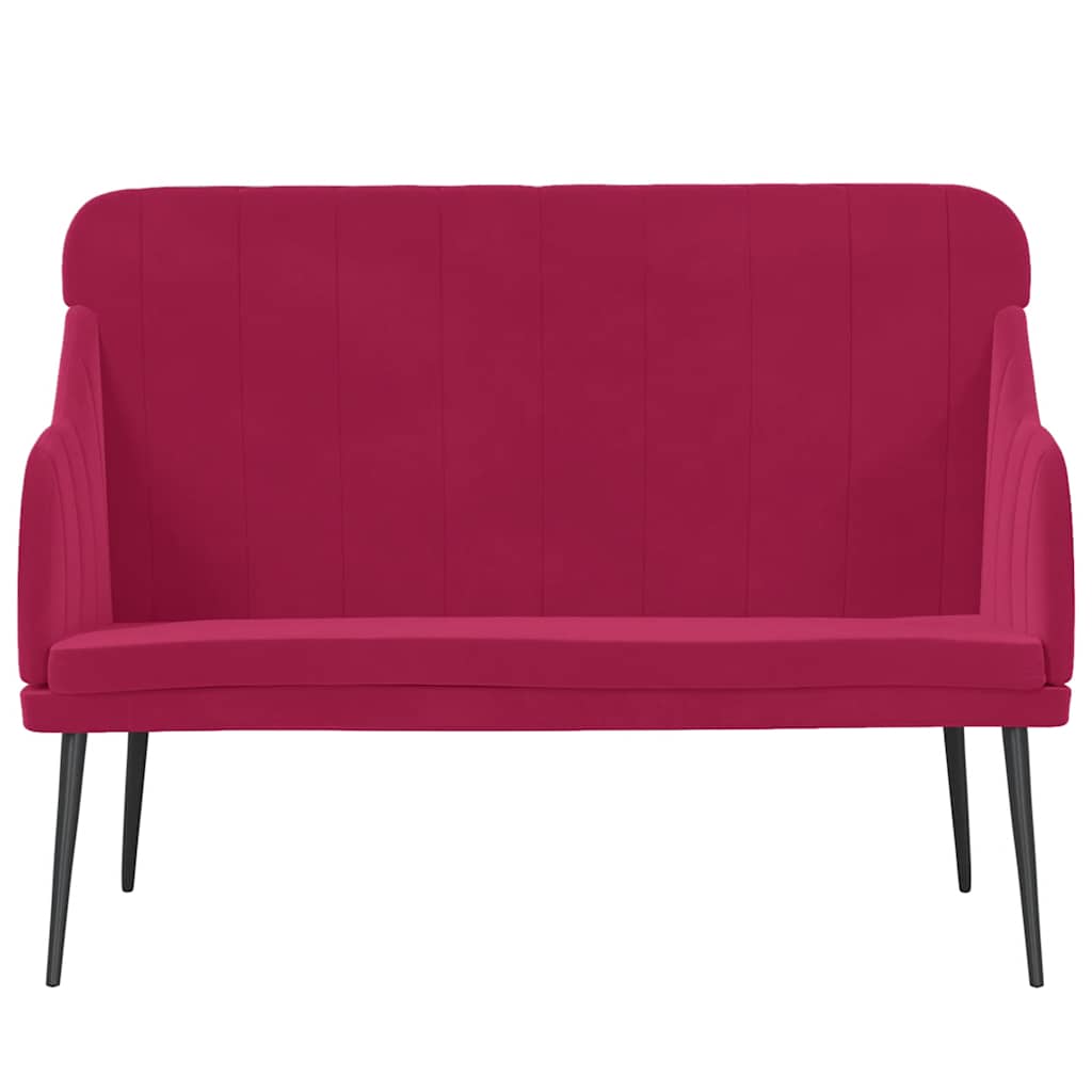 Bench, red wine color, 110x76x80cm, velvet