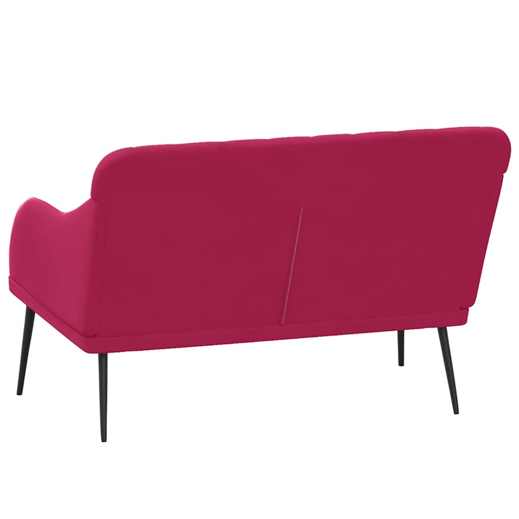 Bench, red wine color, 110x76x80cm, velvet