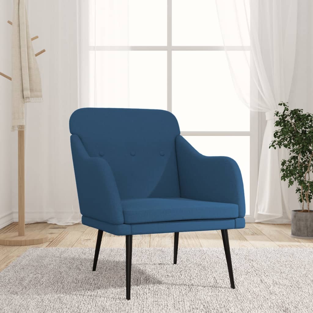 Armchair, blue, 63x76x80cm, fabric