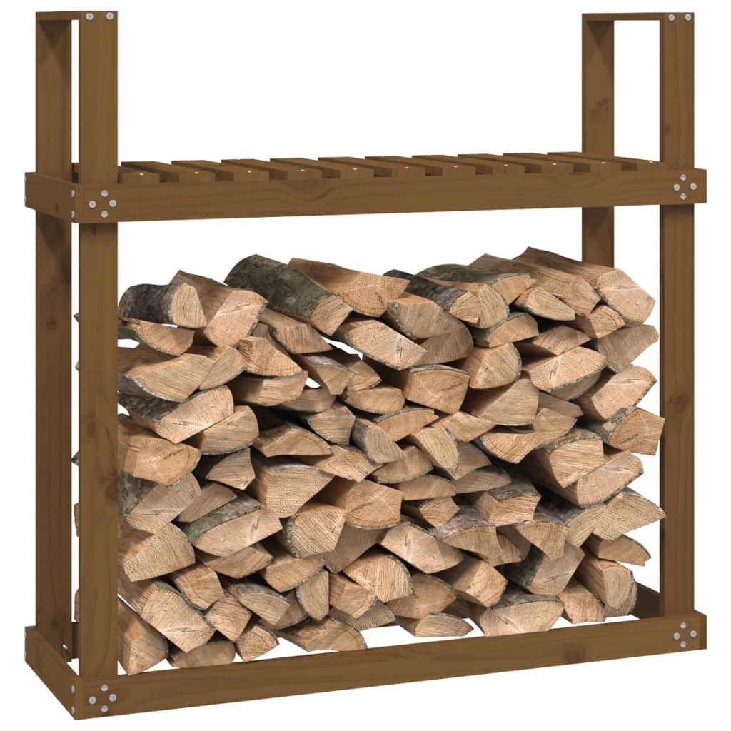 Log holder, honey brown, 110x35x108.5cm, solid pine