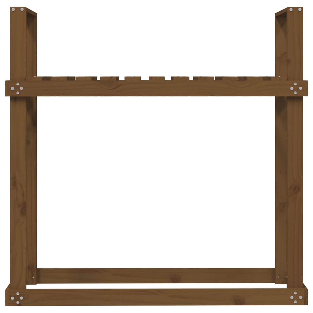 Log holder, honey brown, 110x35x108.5cm, solid pine