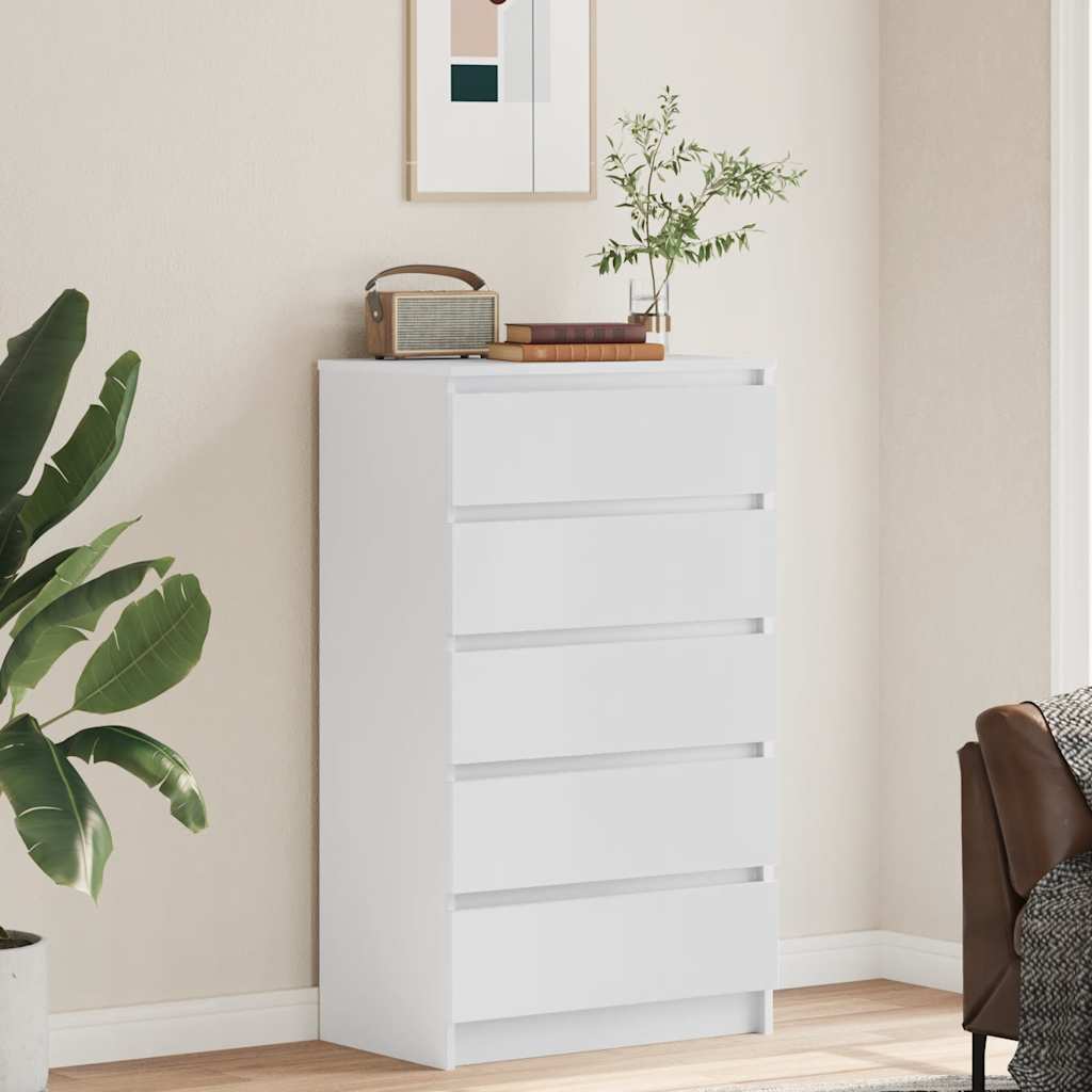Cabinet with drawers, white, 60x36x103cm, engineered wood