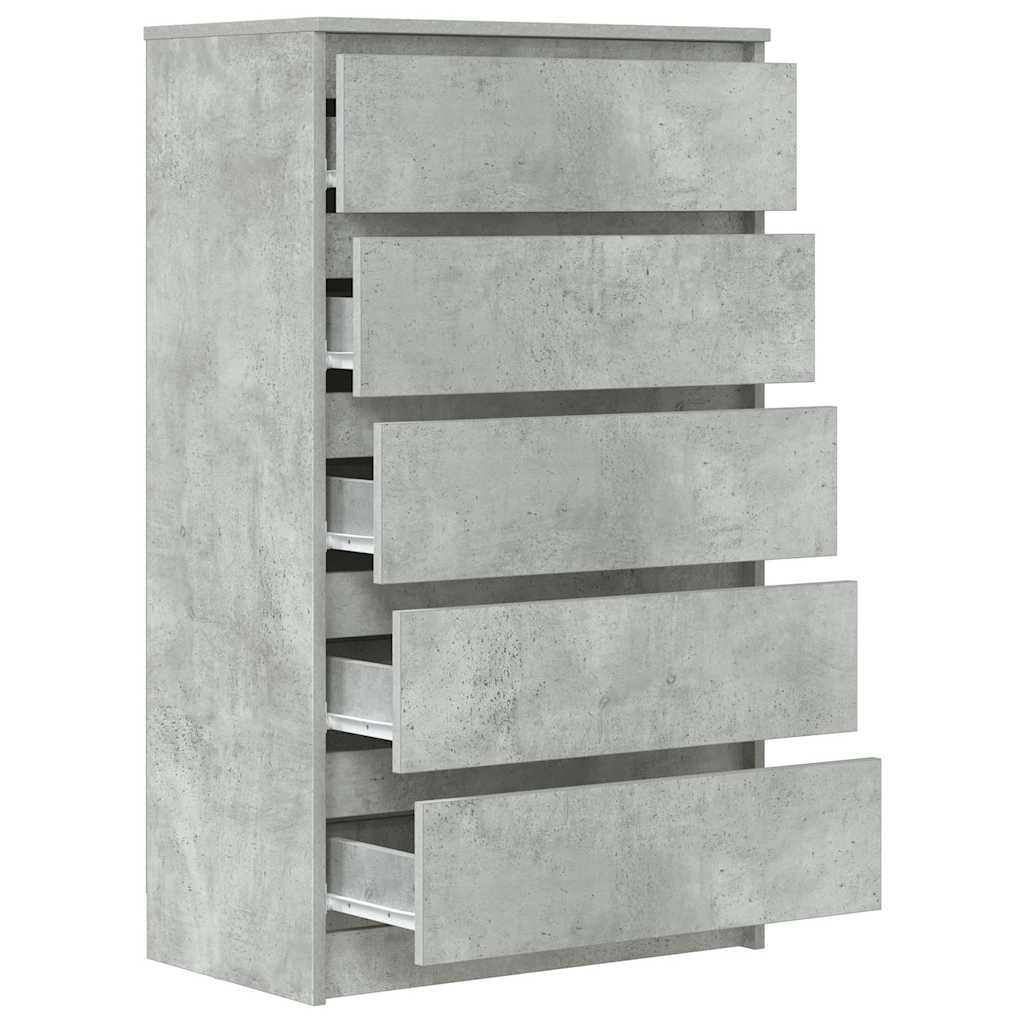Spintelė su stalčiais, betono pilka, 60x36x103cm, mediena