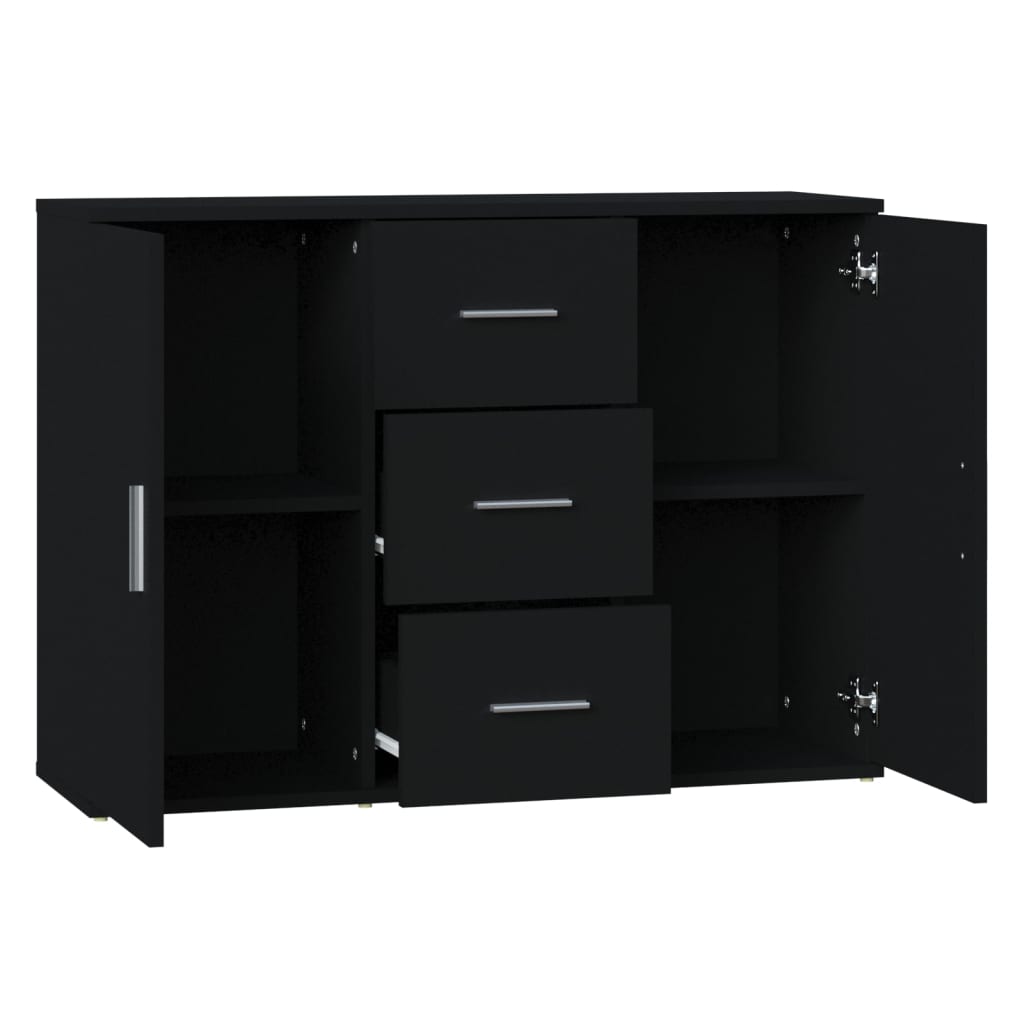 Side cabinet, black, 91x29.5x65cm, engineered wood