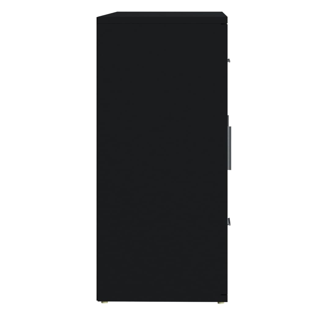 Side cabinet, black, 91x29.5x65cm, engineered wood