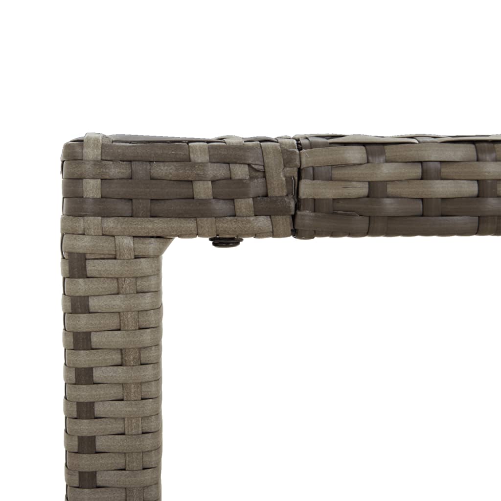 Galds ar stikla virsmu, pelēks, 150x90x75cm, rotangpalma