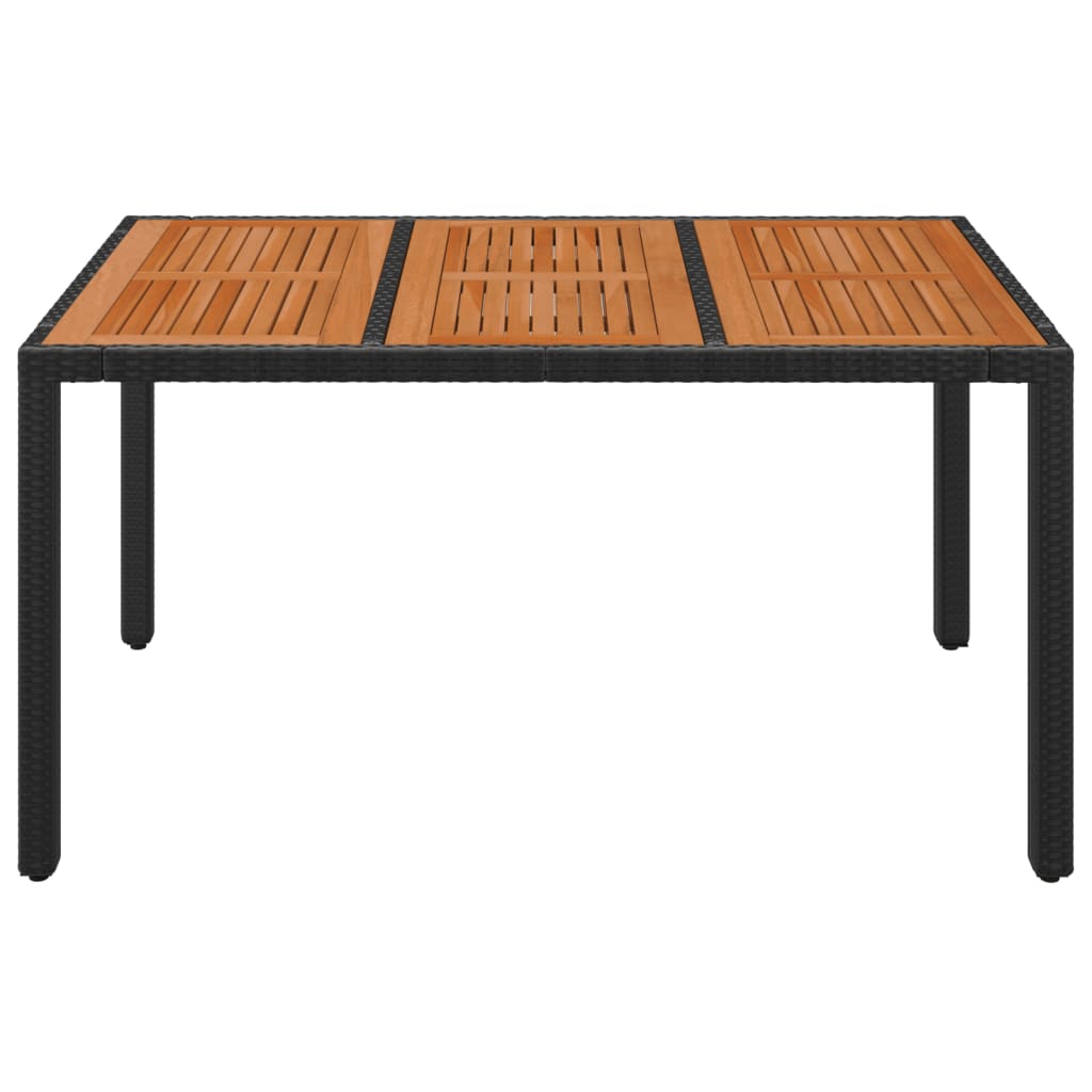 Galds ar koka virsmu, melns, 150x90x75cm, polirotangs