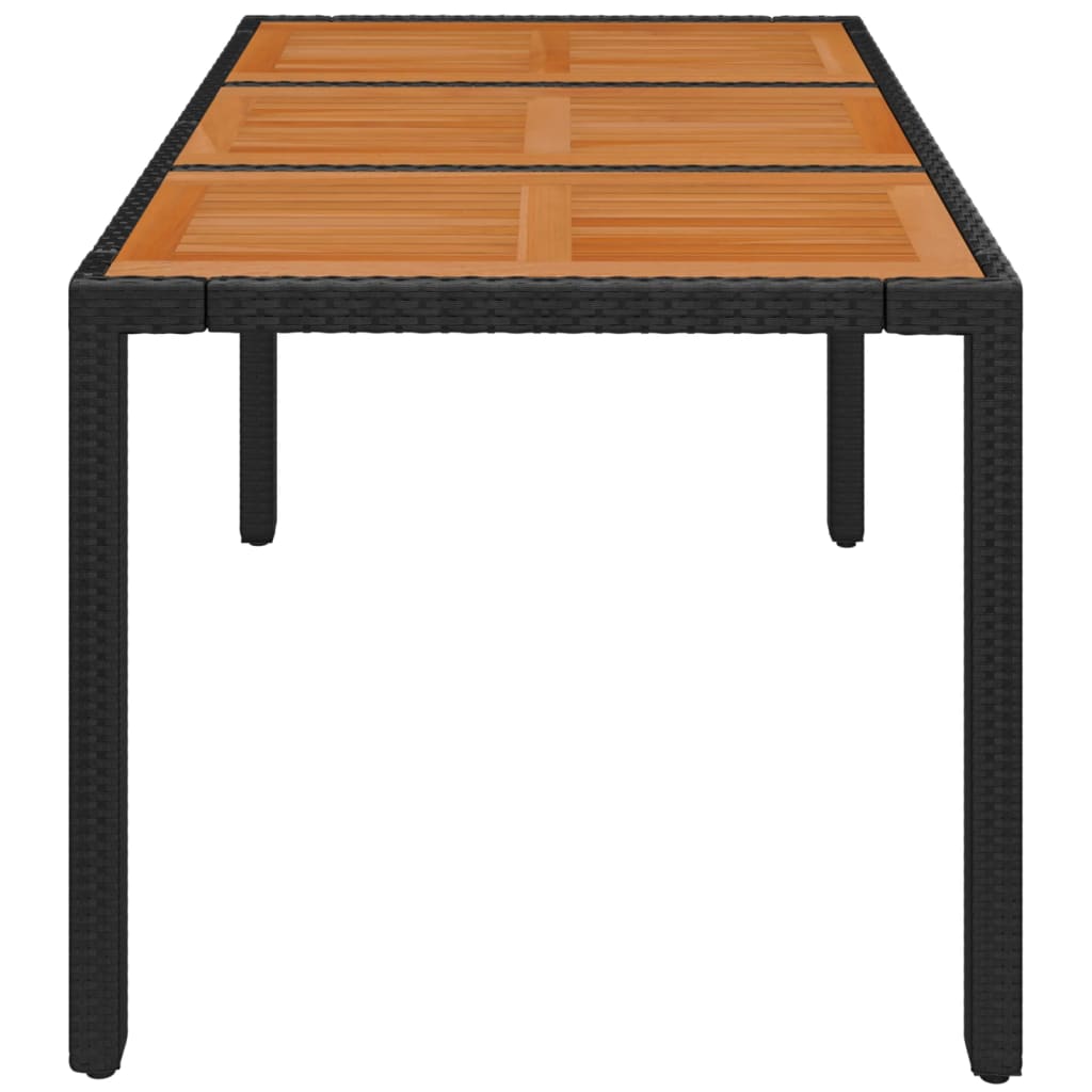 Galds ar koka virsmu, melns, 150x90x75cm, polirotangs