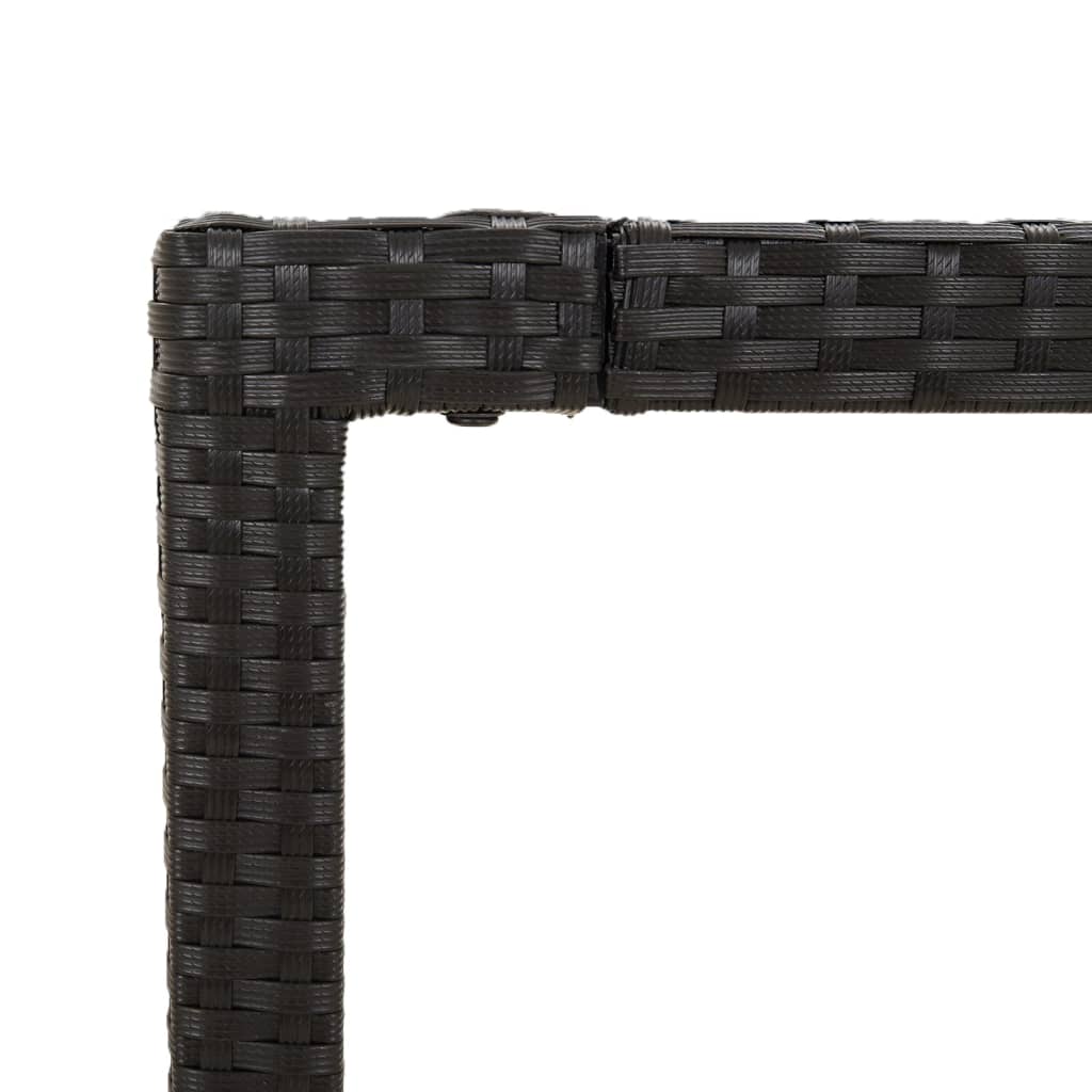 Galds ar koka virsmu, melns, 150x90x75cm, polirotangs