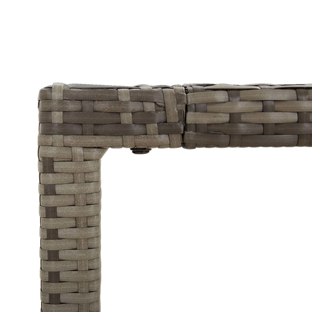 Table with glass top, grey, 190x90x75, polyrattan