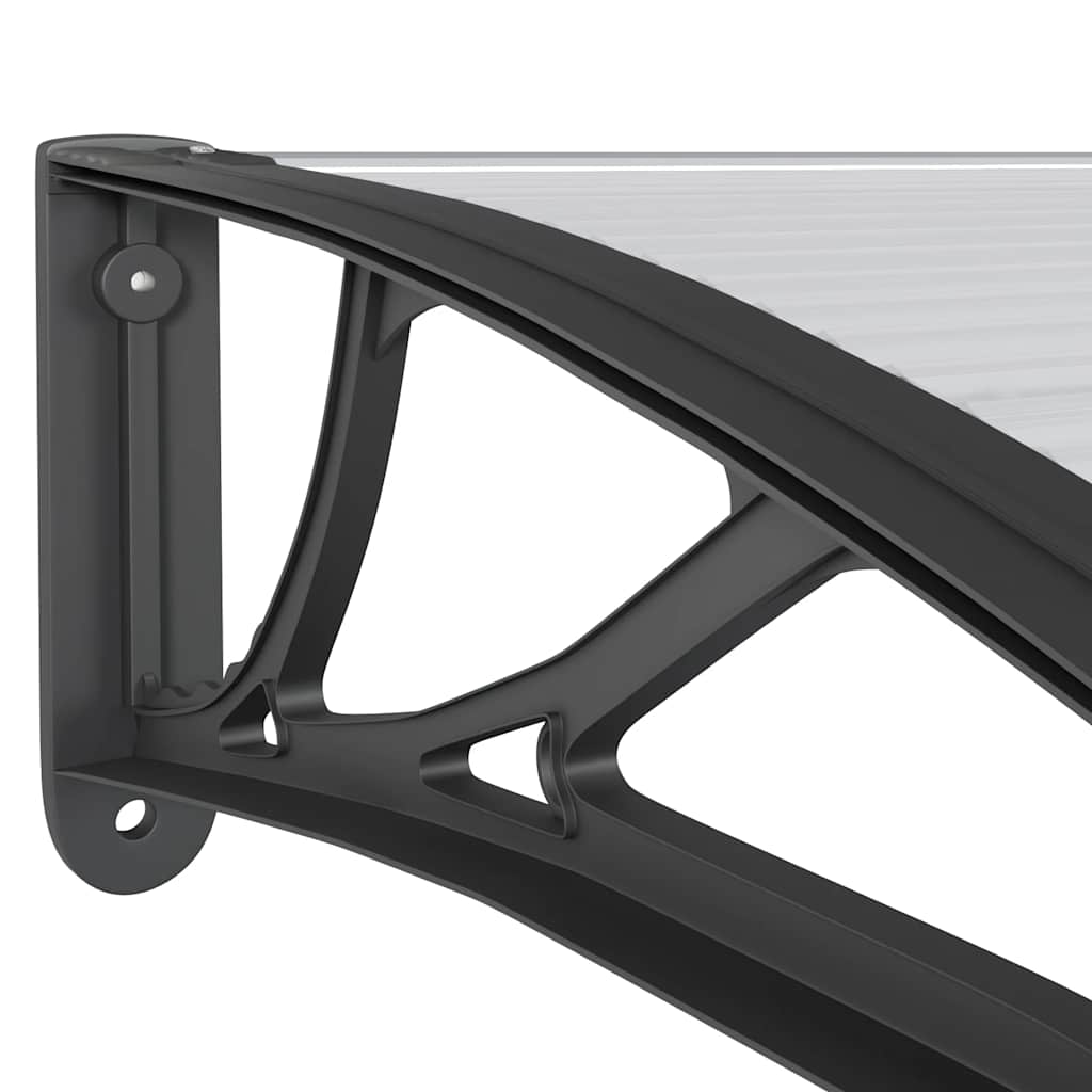 Door canopy, black, 300x100cm, polycarbonate