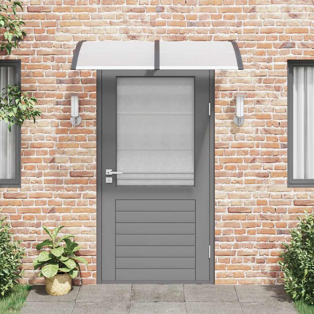 Canopy for doors, black and transparent, 150x75 cm, polycarbonate
