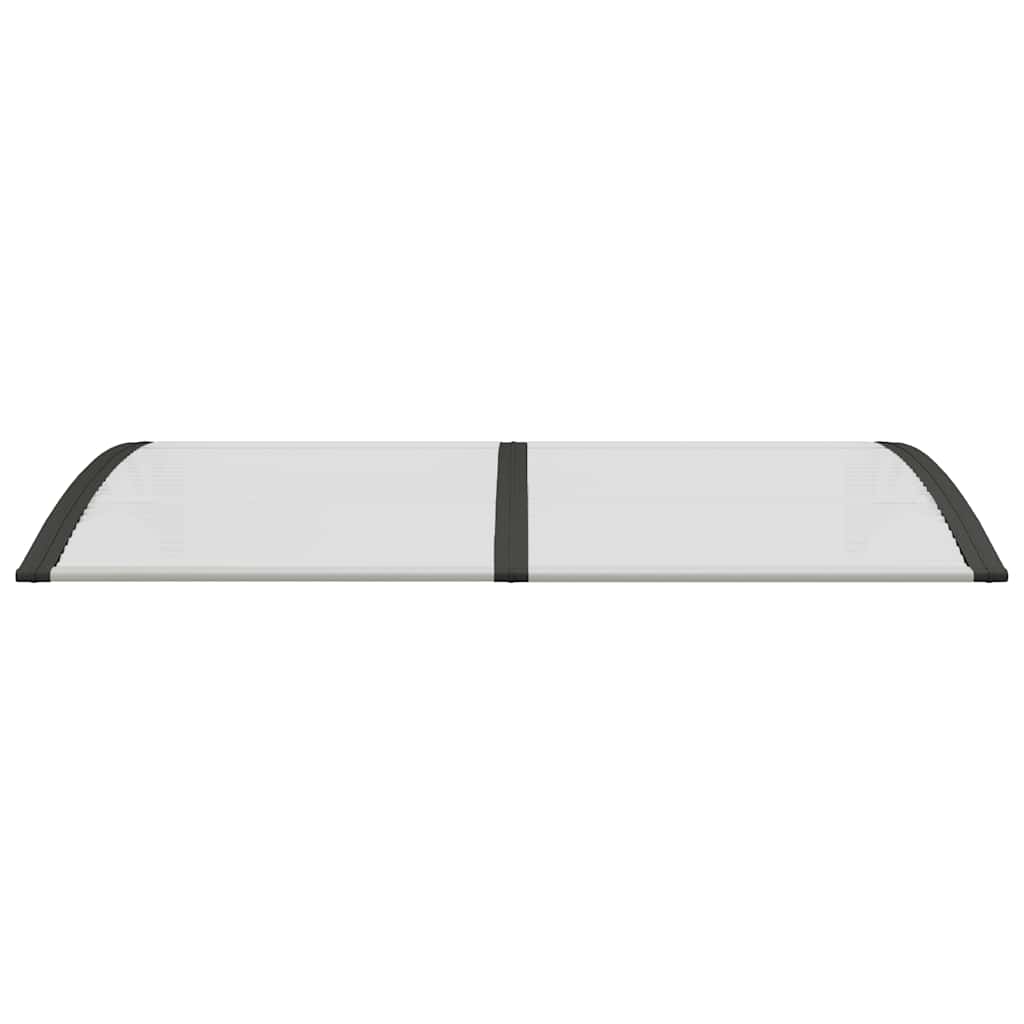Canopy for doors, black and transparent, 150x75 cm, polycarbonate