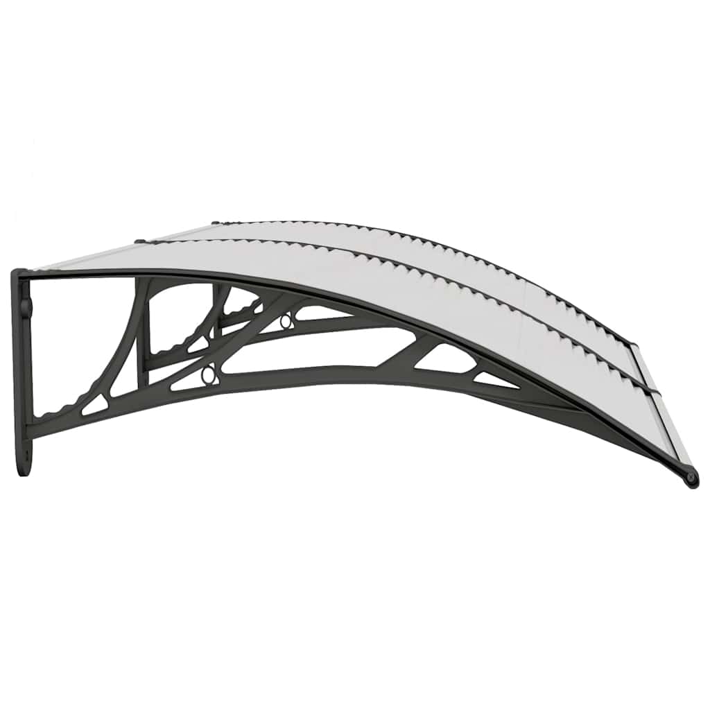 Canopy for doors, black and transparent, 150x75 cm, polycarbonate