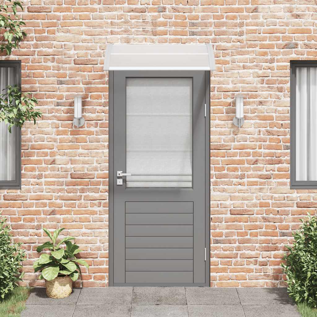 Canopy for doors, grey and clear, 100x75 cm, polycarbonate