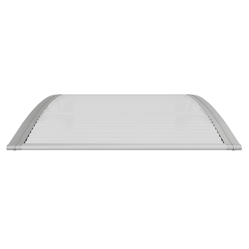 Canopy for doors, grey and clear, 100x75 cm, polycarbonate