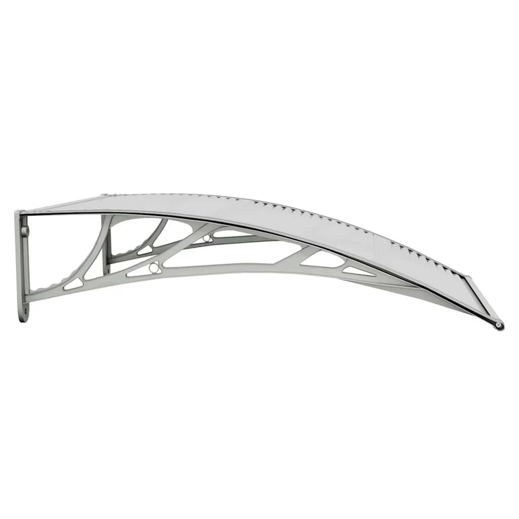 Canopy for doors, grey and clear, 100x75 cm, polycarbonate
