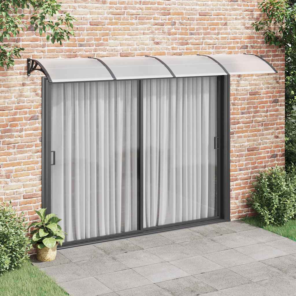 Canopy for doors, black, 350x100cm, polycarbonate