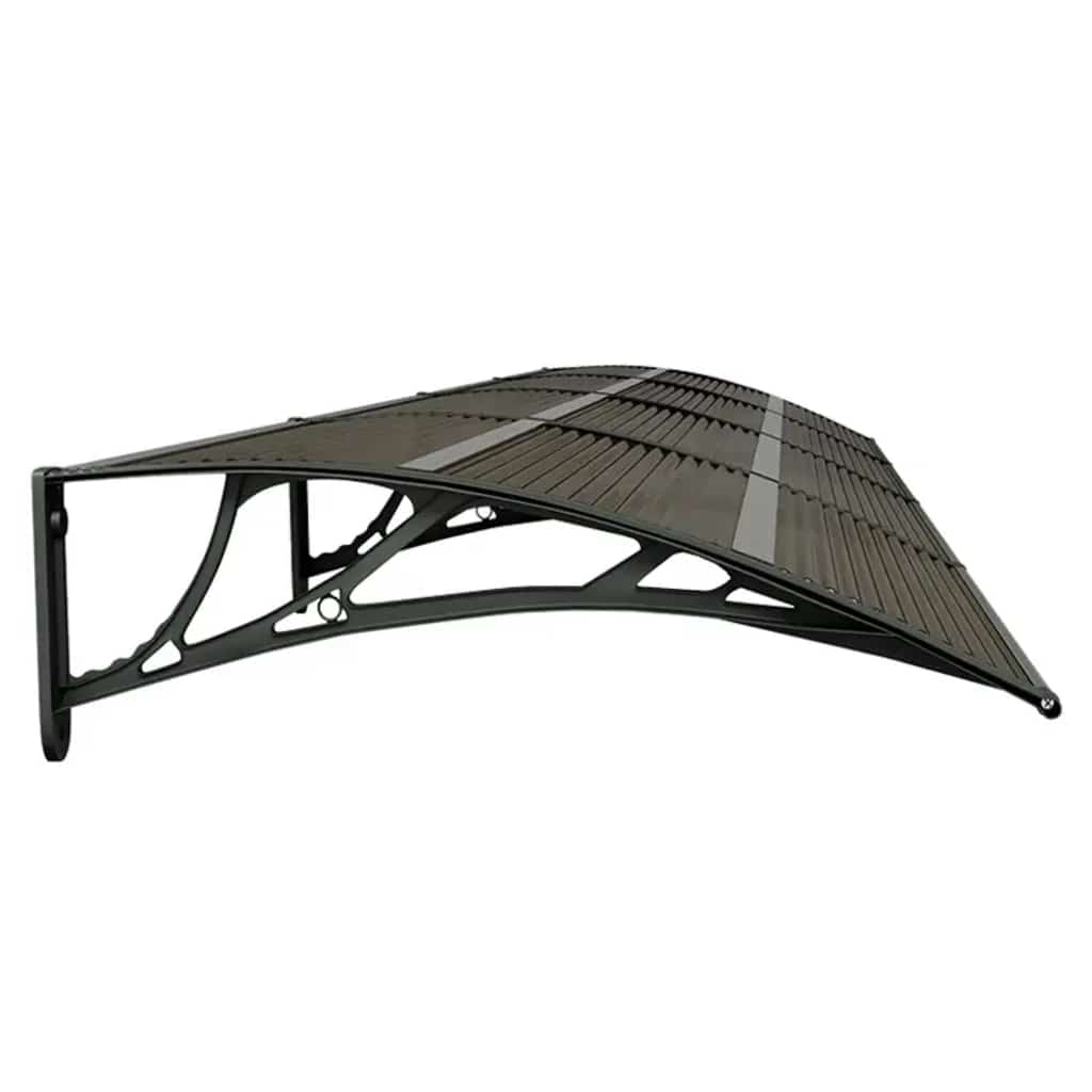 Door canopy, black, 400x75cm, polycarbonate