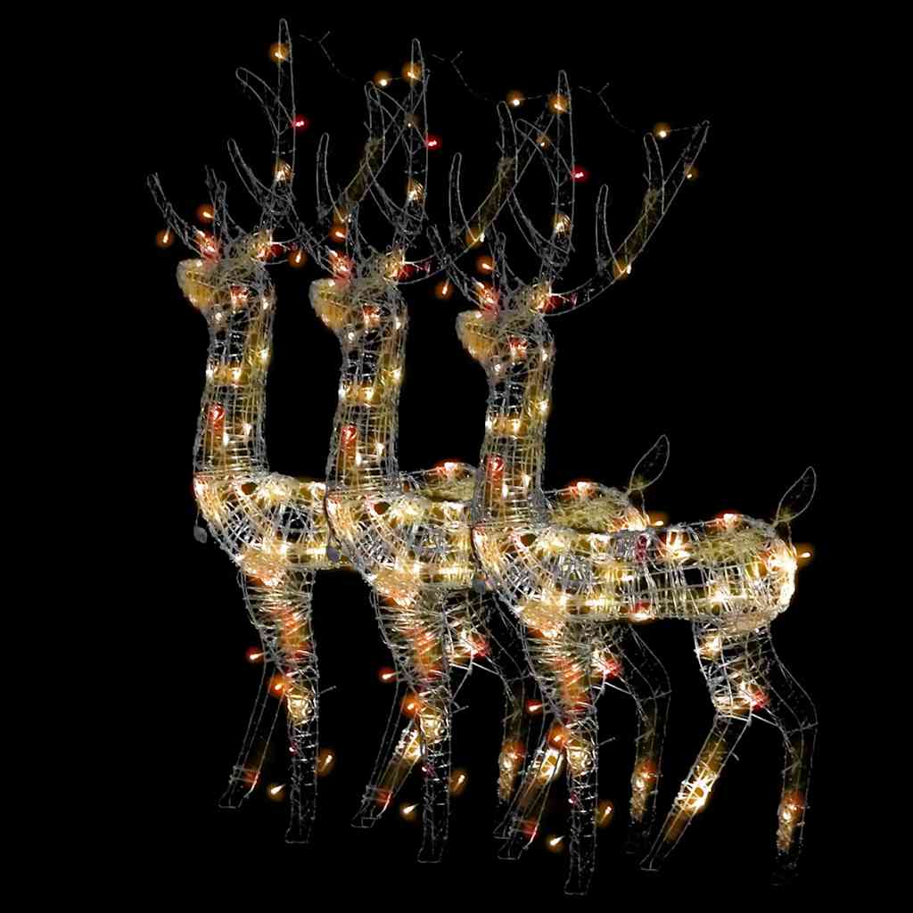 Kalėdinės dekoracijos elniai REINDEER, 3vnt., spalvoti, 120cm, akrilas