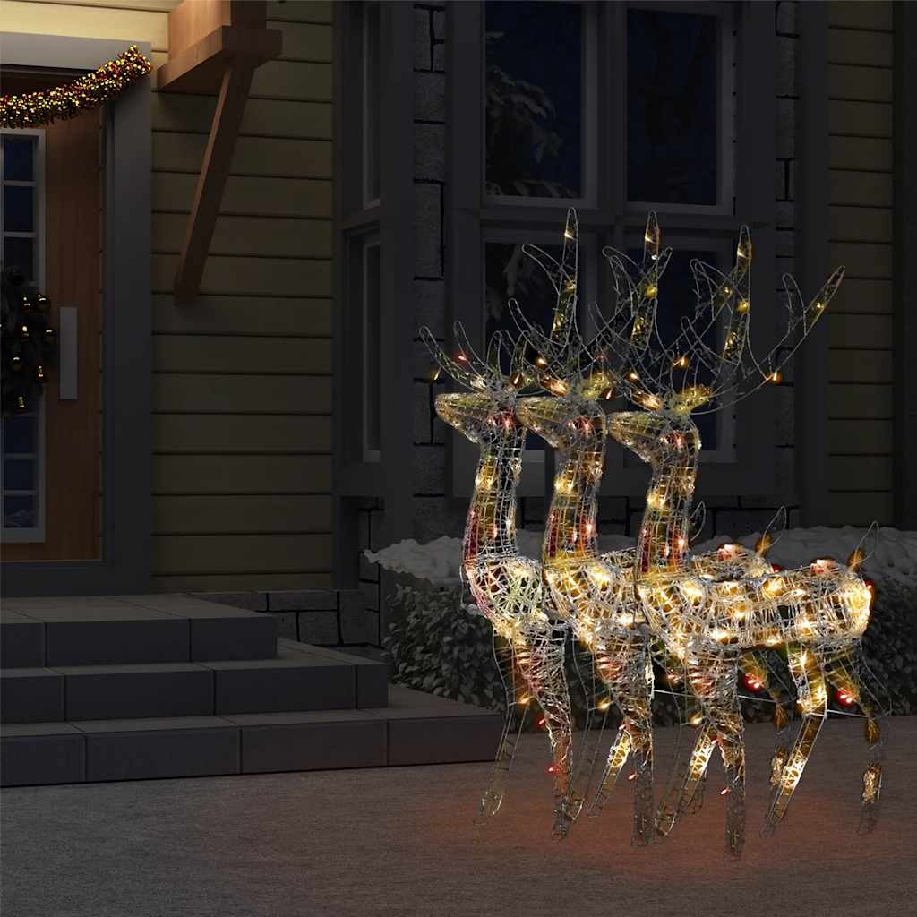 Kalėdinės dekoracijos elniai REINDEER, 3vnt., spalvoti, 120cm, akrilas