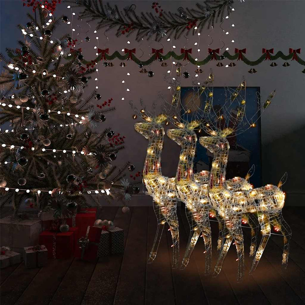 Kalėdinės dekoracijos elniai REINDEER, 3vnt., spalvoti, 120cm, akrilas