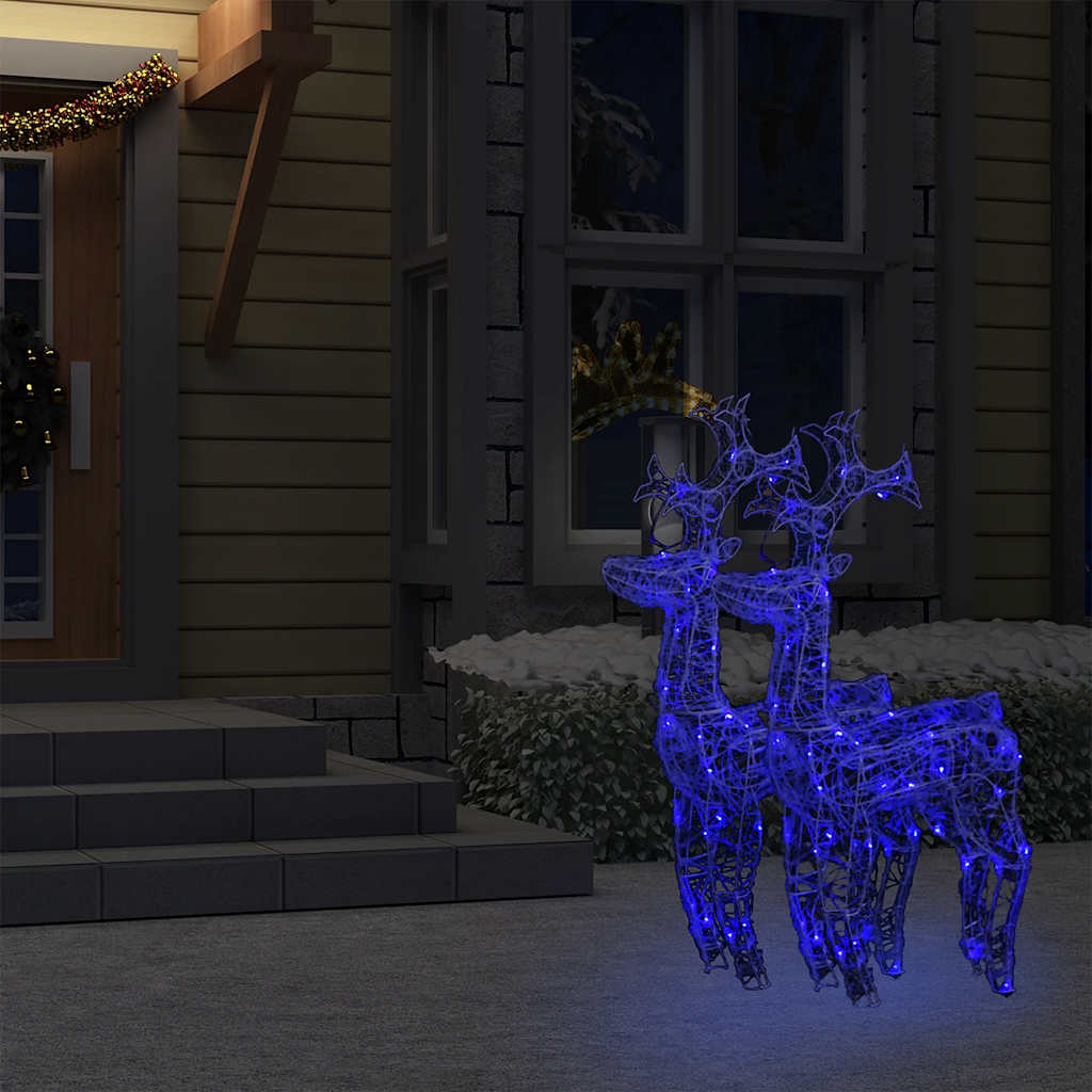 Kalėdų dekoracijos elniai SANTA, 2vnt., 60x16x100cm, akrilas