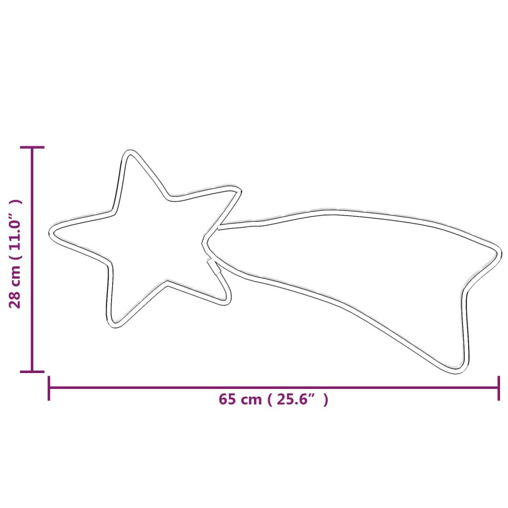 Kalėdinės dekoracijos kometos su 48 LED WONDER, 2vnt., 65x28cm