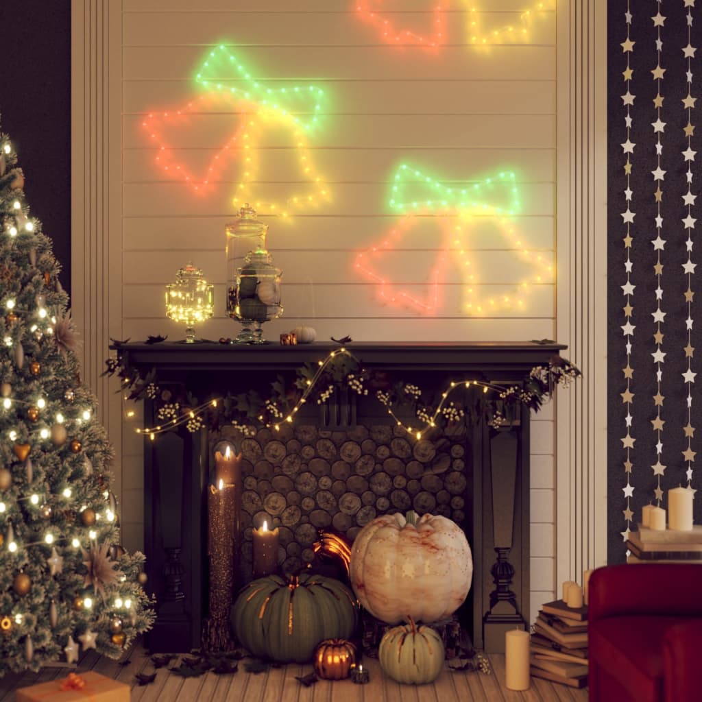 Kalėdinės dekoracijos varpeliai su 72 LED, 2vnt., 50x56cm