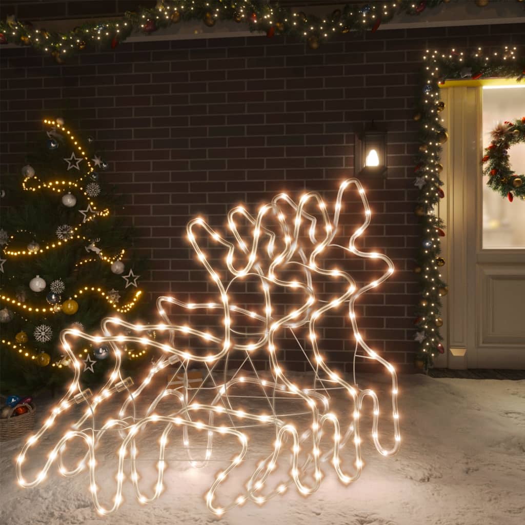 Kalėdinės dekoracijos elniai su LED NORTHPOLE, 3vnt., 57x55x4,5cm