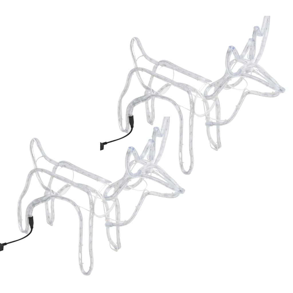 Kalėdinės dekoracijos elniai BLIZZARD, 2vnt., šilti balti, 60x30x60cm