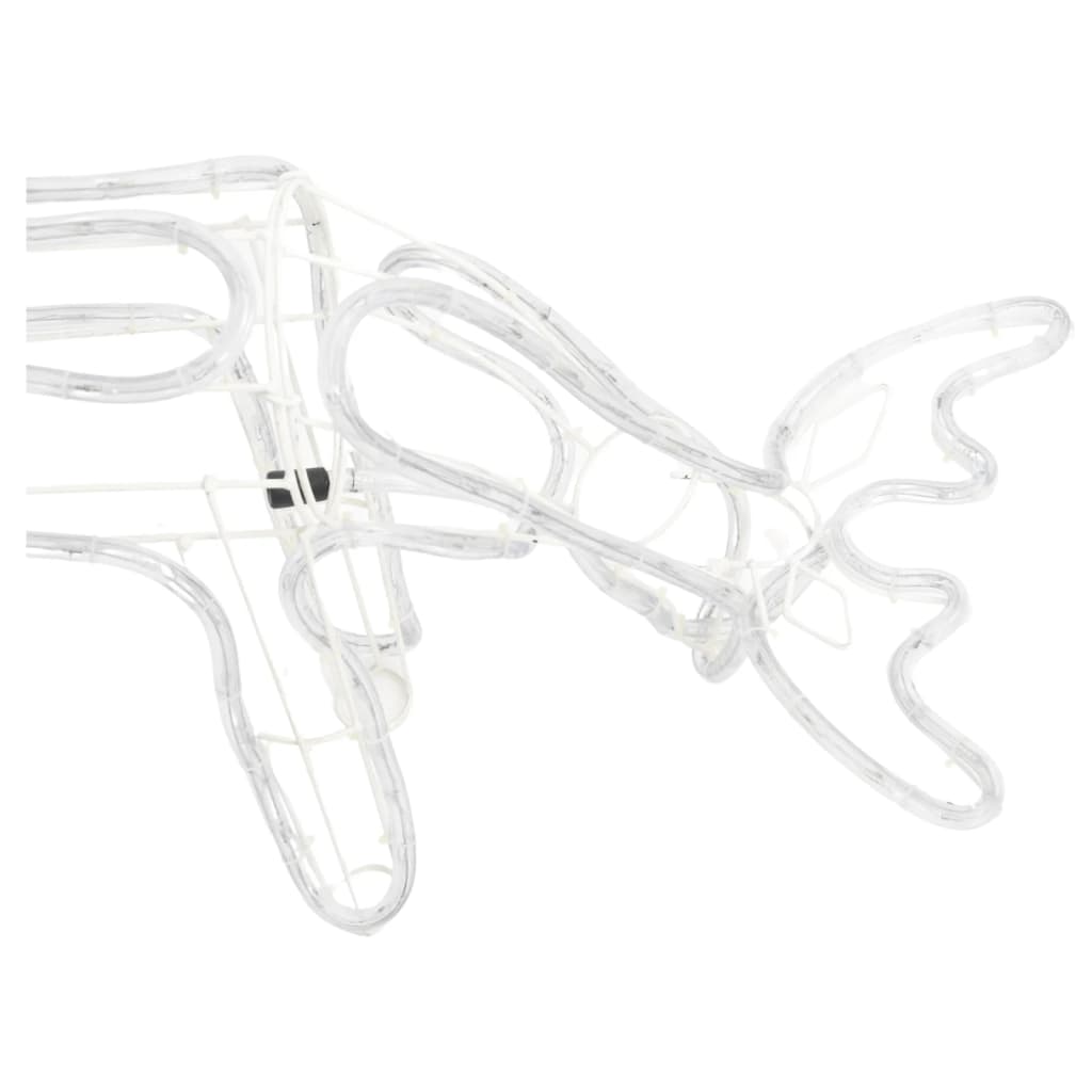 Kalėdinės dekoracijos elniai BLIZZARD, 2vnt., šilti balti, 73x31x45cm